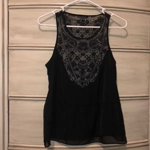 Black chiffon top